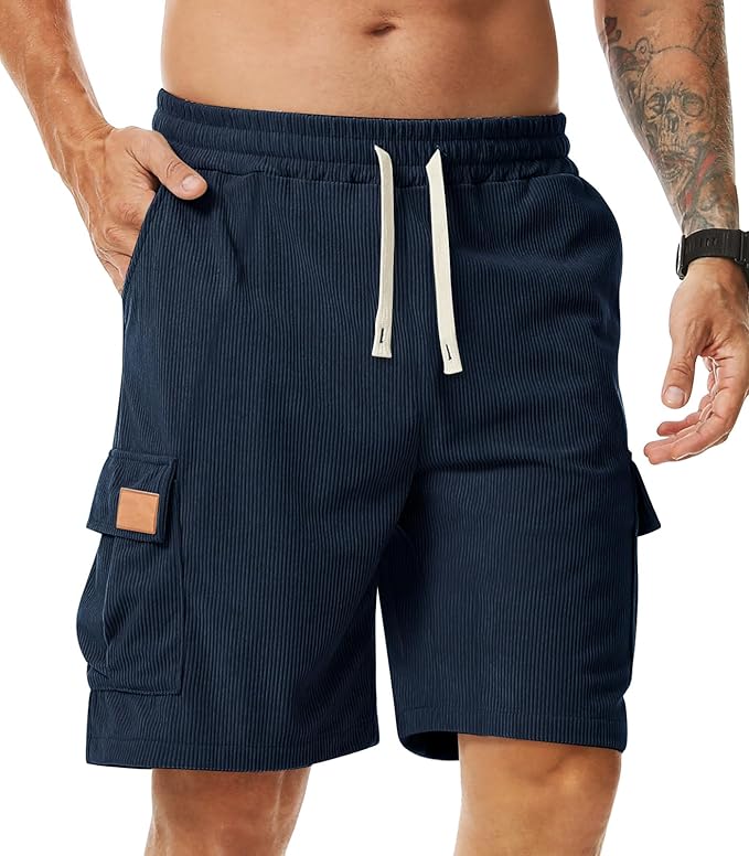 Short Cargo Homme en Velours Côtelé avec Poches  - Comilaka – Image 5