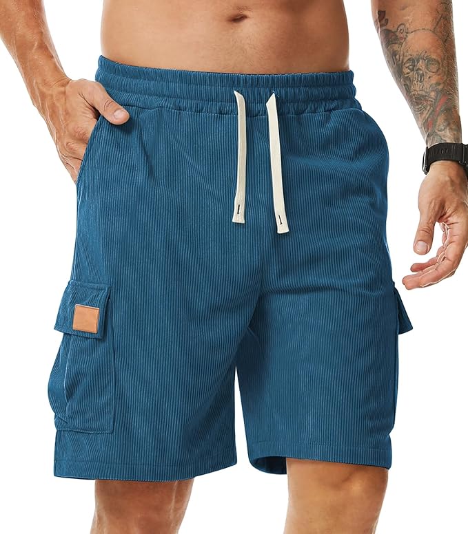 Short Cargo Homme en Velours Côtelé avec Poches  - Comilaka – Image 6