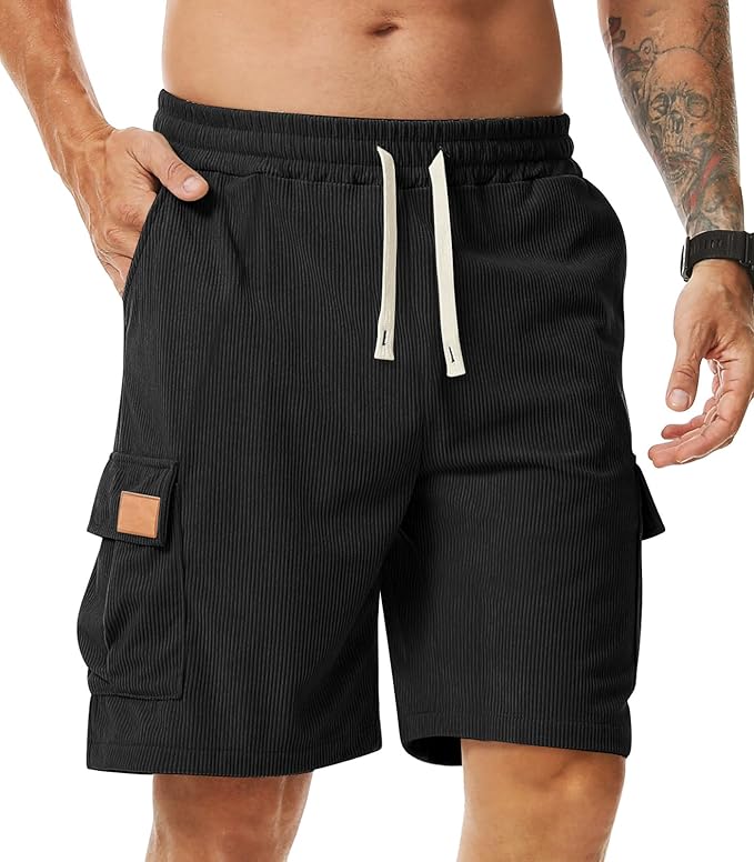 Short Cargo Homme en Velours Côtelé avec Poches  - Comilaka – Image 10