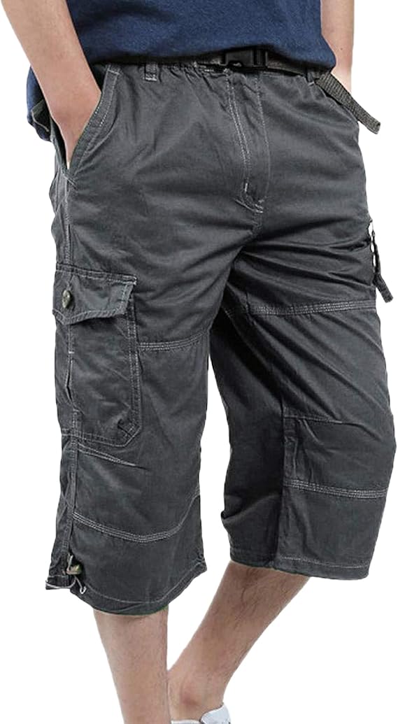 Short cargo 3/4 homme été – Coton léger, multi-poches & taille élastique – Image 3