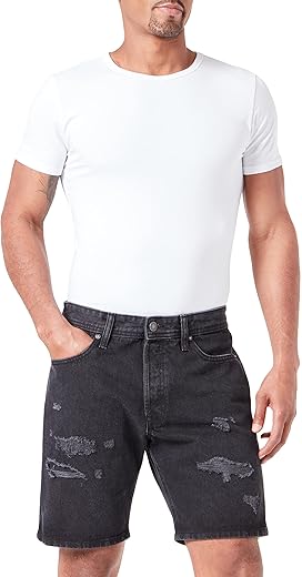 Short Jean Homme JACK & JONES – Noir effet destroy