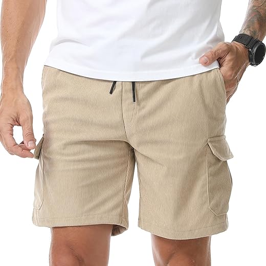 Short Homme Velours Côtelé Cargo Été – Suwangi