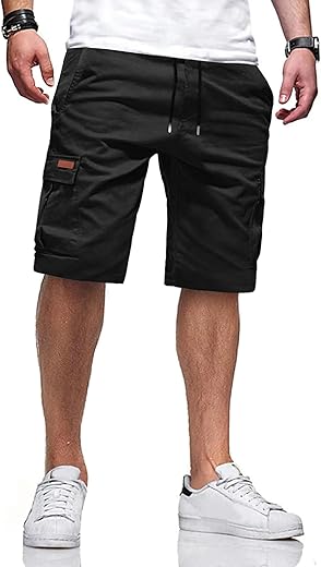 Short cargo homme été TARAINYA – taille élastique & 6 poches