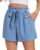 Short Femme Été Taille Haute avec Ourlet à Volants et Poches – ATXNN