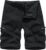 Short cargo homme noir été DUOLUVA – Taille élastique & multi-poches