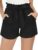 Short d’Été Femme JFAN Taille Haute Élastique avec Poches – Bermuda Léger