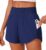 Short de Sport 2 en 1 Femme – Taille Haute avec Poche Zippée pour Course – PINSPARK